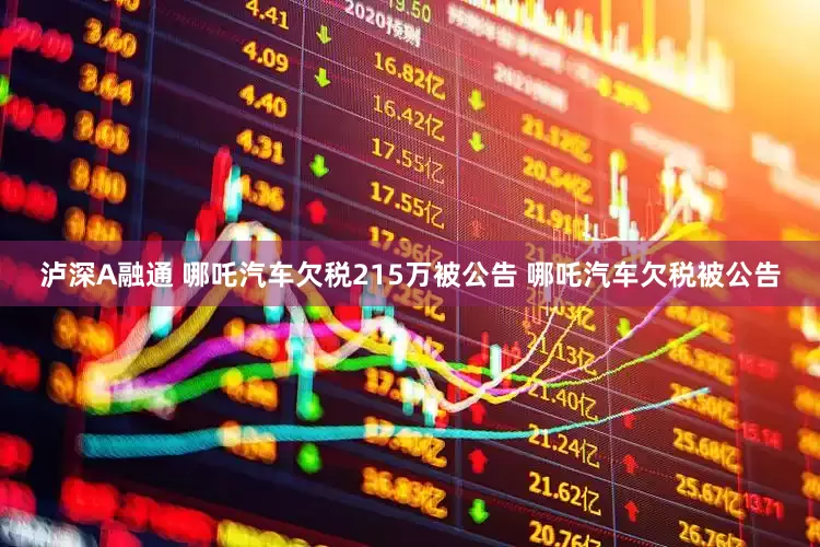 泸深A融通 哪吒汽车欠税215万被公告 哪吒汽车欠税被公告